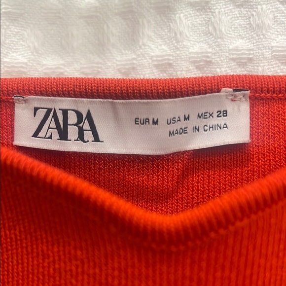 Zara Red Ribbed Tank Top - Picture 2 of 4